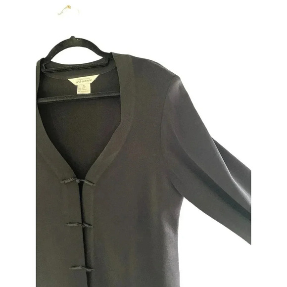 Exclusively Misook Black Long Sleeve Knitted Toggle Button Cardigan Size M - Picture 2 of 4
